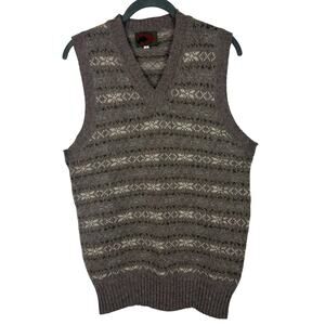 Vintage Wool Sweater Vest Large 90s Indie Grunge Fair Isle Nordic Granola Preppy